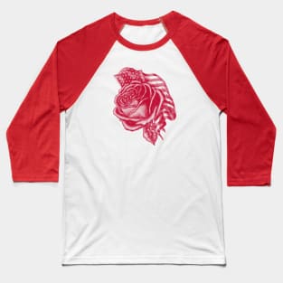 Red Rose with the United States flag Baseball T-Shirt